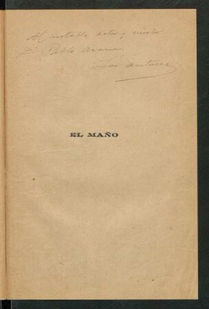 [Dedicatoria de los autores a Pablo Arana escrita a mano]