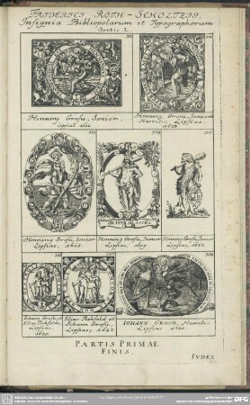Friderici Roth-Scholtzii. Insignia Bibliopolarum et Typographorum. Sectio. L.