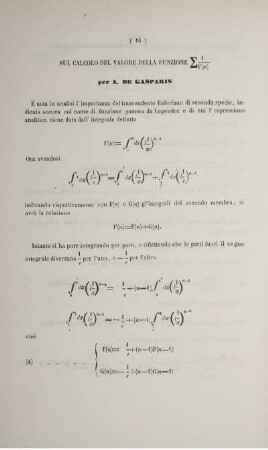 Sul calcolo del valore della funzione ... .
