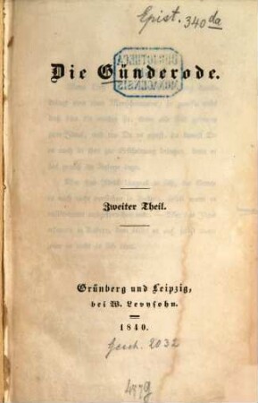 Die Günderode, 2