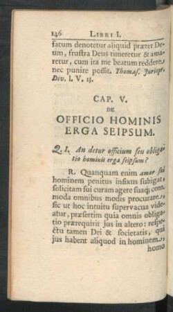 Cap. V. De Officio Hominis Erga Seipsum