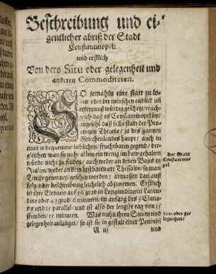 Beschreibung und eigentlicher abriß der Stadt Constantinopel