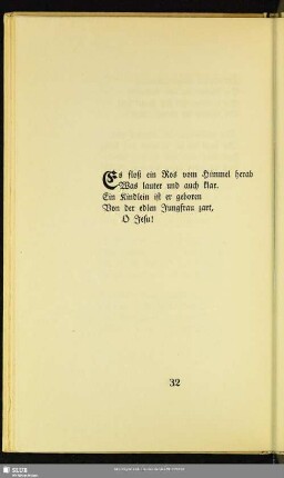 [Es floß ein Ros vom Himmel herab]