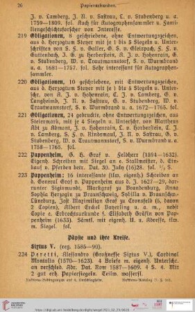 Päpste und ihre Kreise (Nr. 224 - 235)