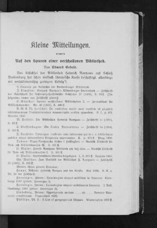 Auf den Spuren einer verschollenen Bibliothek.