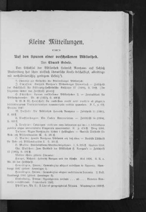 Auf den Spuren einer verschollenen Bibliothek.