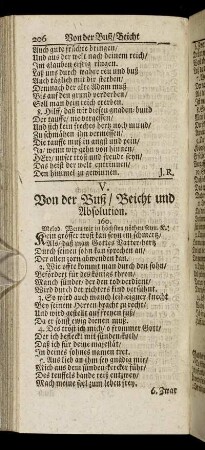 V. Von der Buß/ Beicht und Absolution.