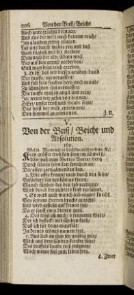 V. Von der Buß/ Beicht und Absolution.