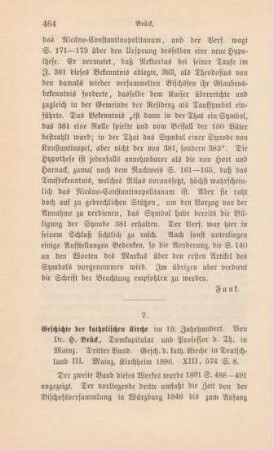 464-469 [Rezension] Brück, Heinrich, Geschichte der katholischen Kirche in Deutschland im neunzehnten Jahrhundert