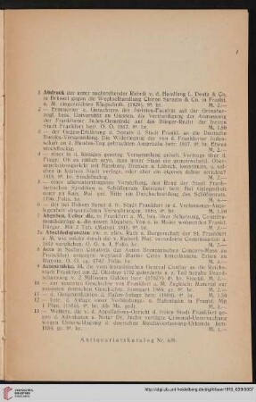 [Francofurtensien] (Nr. 1 - 649)