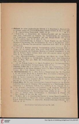 [Francofurtensien] (Nr. 1 - 649)