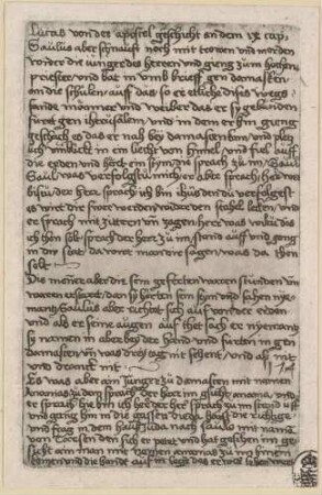 Textblatt zu: Wandlung des heiligen Paulus