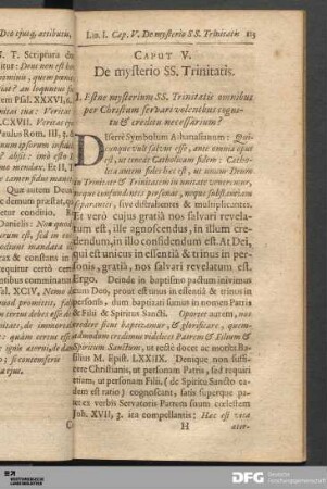 Caput V. De mysterio SS. Trinitatis.