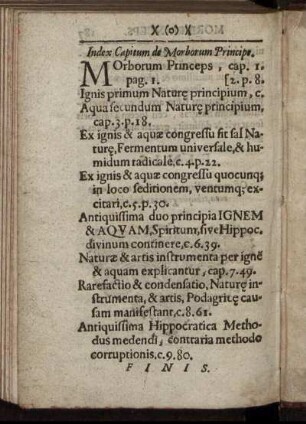 Index Capitum de Morborum Principe