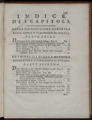Indice De I Capitoli.