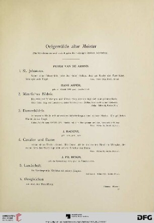 Oelgemälde alter Meister (Nr. 1-151)