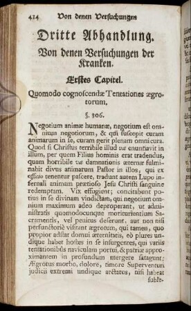 Erstes Capitel. Quomodo cognoscendæ Tentationes ægrotorum.
