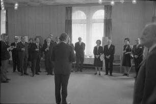 Empfang der Stadt Karlsruhe im Haus Solms für den Landtagsabgeordneten und ersten Karlsruher Nachkriegsoberbürgermeister Dr. Hermann Veit anlässlich seines 75. Geburtstages