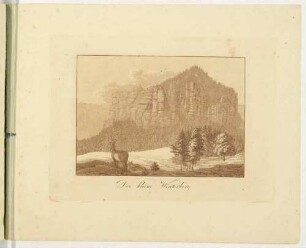 Der kleine Winterberg nördlich von Schmilka in der Sächsischen Schweiz, Blatt 5 aus dem Heft "Ansichten von Gegenden der sächsischen Schweitz"