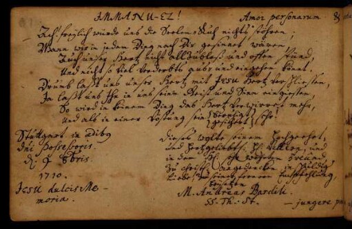 Bardili, Andreas. Stuttgart, 09.10.1720.