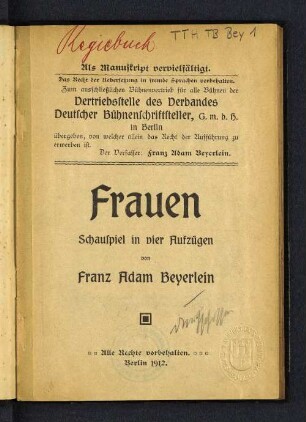 Frauen : Schauspiel in vier Aufzügen