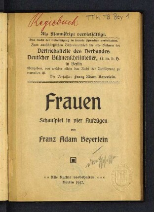Frauen : Schauspiel in vier Aufzügen