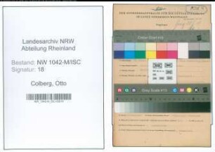 Entnazifizierung Otto Colberg , geb. 14.01.1885 (Polizeibeamter)