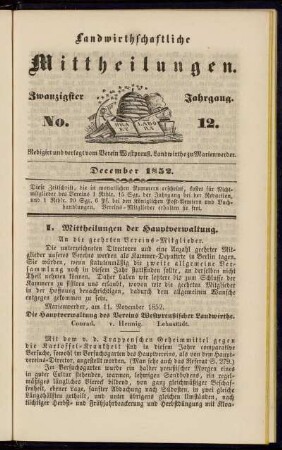 Zwanzigster Jahrgang. No. 12.