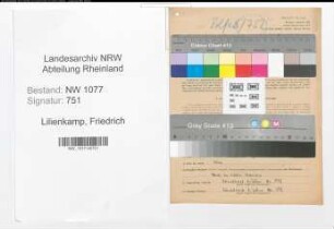 Entnazifizierung Friedrich Lilienkamp , geb. 04.02.1902 (Bahnpolizist)