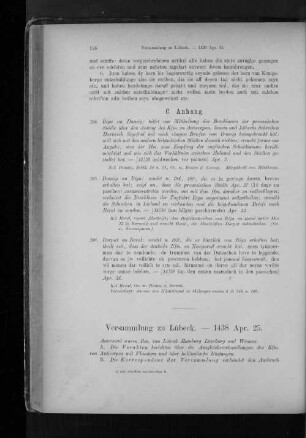 Versammlung zu Lübeck. - 1438 Apr. 25.