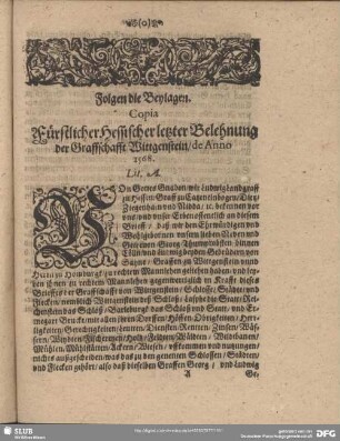 Folgen die Beylagen