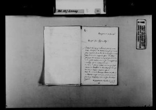 Schreiben von N.N. Nieser, Mannheim, an August Lamey: Zusendung eines Vertragsentwurfs mit einem künftigen Bibliothekar.