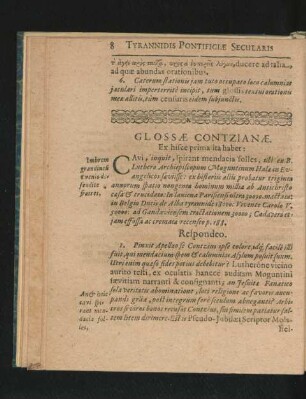 Glossae Contzianae. Ex hisce prima ita habet ...