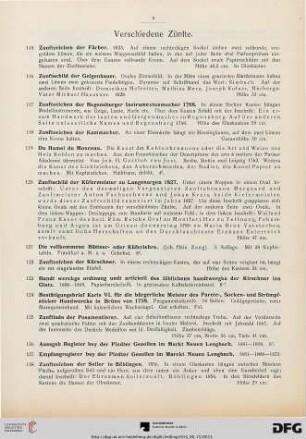 Verschiedene Zünfte (Nr. 115-149)