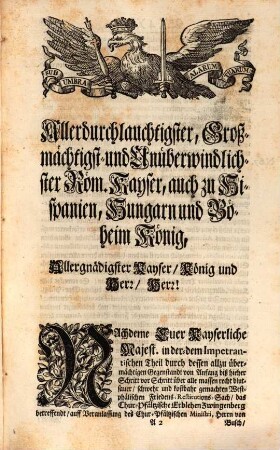 An die Röm. Kays. ... Majestät allerunterthänigste Vorstellung, ad conclusum imperiale aulicum : de 24. Nov. 1730 ; [Zwingenberg betr.]