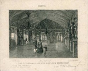 Baden. Der Rittersaal auf dem Schloß Eberstein. - Salle des Chevaliers au Château d'Eberstein. - Knight's Hall in the Castle of Eberstein