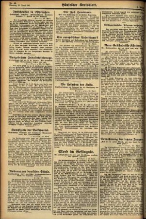 Zweite Ausgabe vom Dienstag, den 21. April 1931.