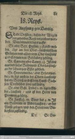 18. Reys. Von Augspurg gen Dantzig