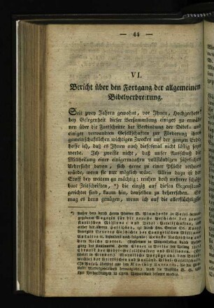VI. Bericht über den Fortgang der allgemeinen Bibelverbreitung.