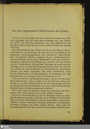 Bei den ungenannten Mitarbeitern des Zirkus