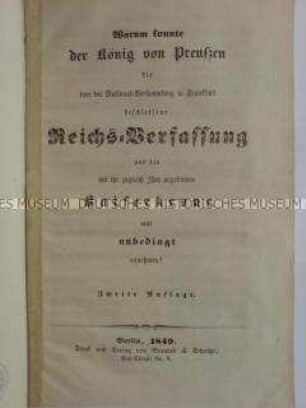 Flugschrift aus der Zeit der Revolution 1848