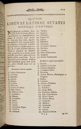 Quatuor Linguaelatinae Aetates Earumque Scriptores.