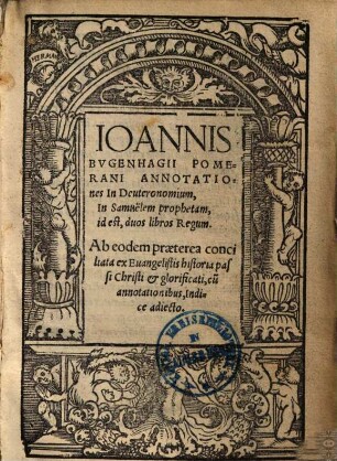Annotationes in Deuteronomium, In Samuelem prophetam id est, duos libros regum