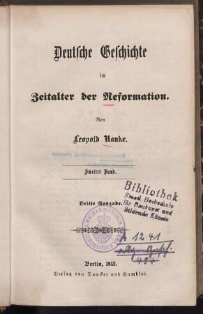 Bd. 2: Deutsche Geschichte im Zeitalter der Reformation