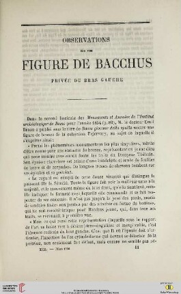 N.S. 13.1866: Observations sur une figure de Bacchus privée du bras gauche