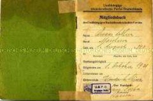 Mitgliedsausweis der Unabhängigen Sozialdemokratischen Partei Deutschlands (USPD)