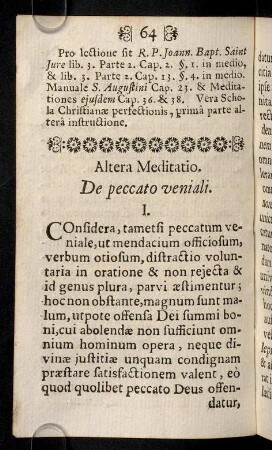 64-73, Altera Meditatio, de peccato veniali.