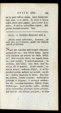 XXVI. C. Plinius Maximo Suo S.
