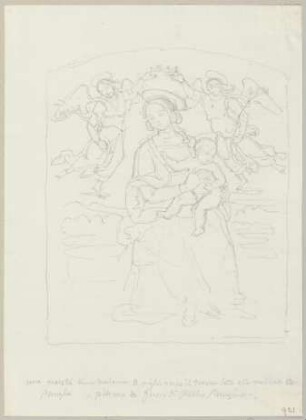 Thronenede Madonna mit Kind, an den Mühlen an der Tiber bei Perugia (?)