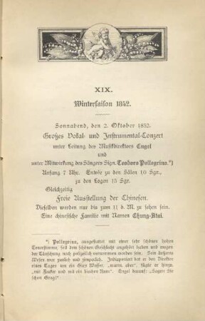 XIX. Wintersaison 1852